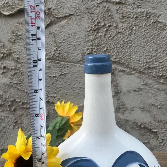 Vintage Hand Painted Sunflower Demijohn Vase Set - Picture 7 of 10